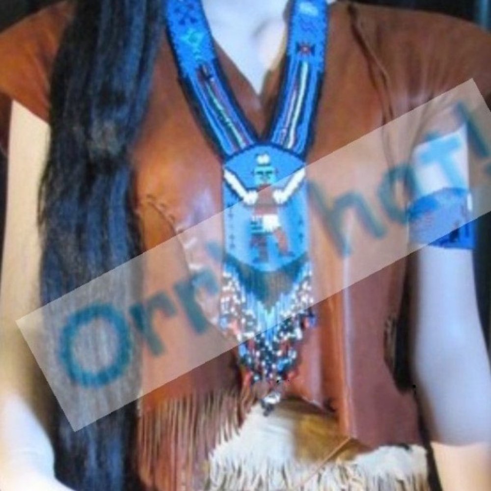 Kachina Shaman Necklace Beadwork Indian Bead Art  Gemstones Reenactment